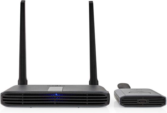 Nedis Draadloze HDMI-Zender - Wi-Fi - 2400-5000 MHz - 30 m (gezichtsveld) - Maximale resolutie: Full HD 1080p - 1.65 Gbps - IR Return-functie - Grijs