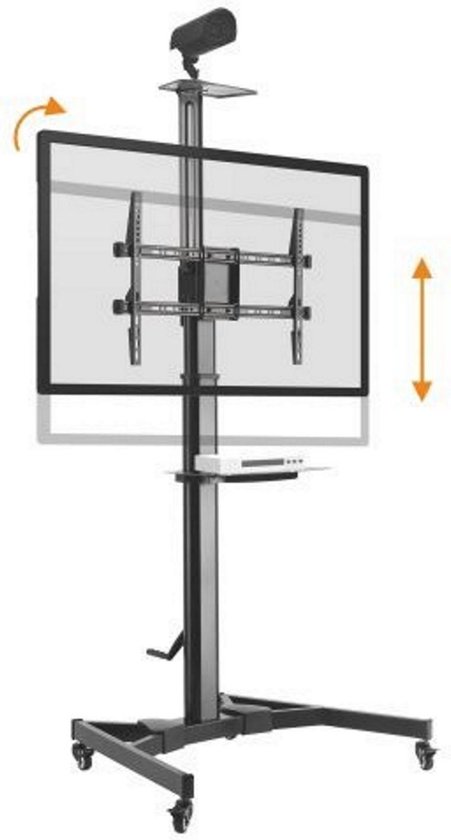 TV standaard statief premium - verrijdbaar - hoogte verstelbaar - scherm draaibaar kantelbaar