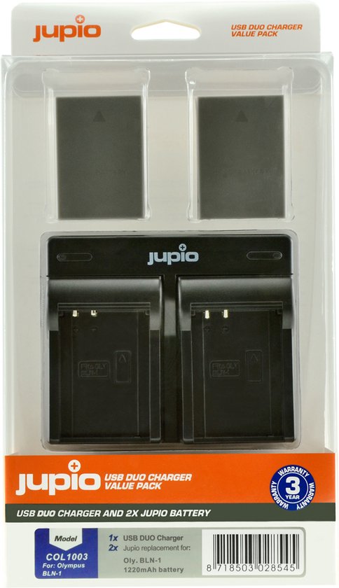 Jupio Kit: 2x Battery PS-BLN1 BLN-1 + USB Dual Charger