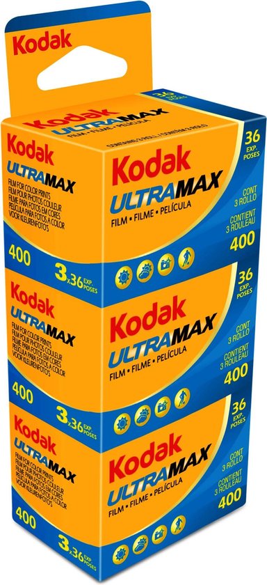 Kodak Ultra max 400 135/36 - 3 pak fotorolletjes met elk 36 opnames