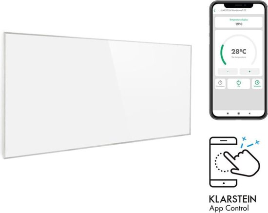 Klarstein Wonderwall Smart infrarood verwarming - elektrische kachel - bijverwarming - weektimer - bediening via App & WiFi - beschermklasse IP24 - Compatibel met Alexa