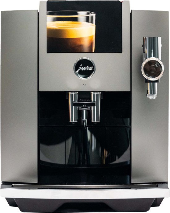 JURA S8 - Volautomatische espressomachine - Dark Inox - EB - incl. gratis schoonmaakpakket twv 37,99 en gratis koffiebonen van LUDIQX Koffie