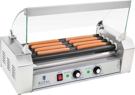 Royal Catering Hotdog Grill - 5 rollers - Teflon