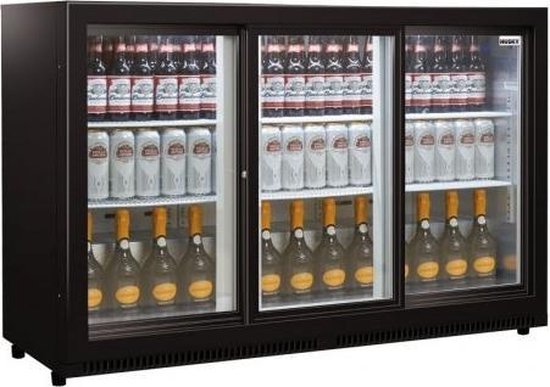 Husky C3SLIDE-865-BK-NL-HU - Flessen Koelkast - Horeca - Met Schuifdeuren - 301 Liter - Zwart