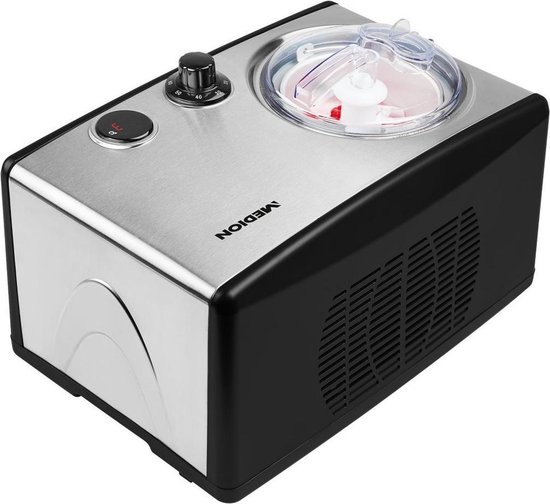 Medion MD 18387 - IJsmachine - Voor ijs, bevroren yoghurt en sorbets - 1.5 liter - 150 Watt - Zilver