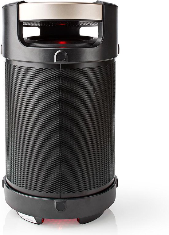 Nedis Bluetooth Party Boombox - 3.5 uur - 4.1 - 210 W - Media afspeelmogelijkheden: AUX / USB - IPX5 - Koppelbaar - Handgreep - Feestverlichting - Zilver / Zwart