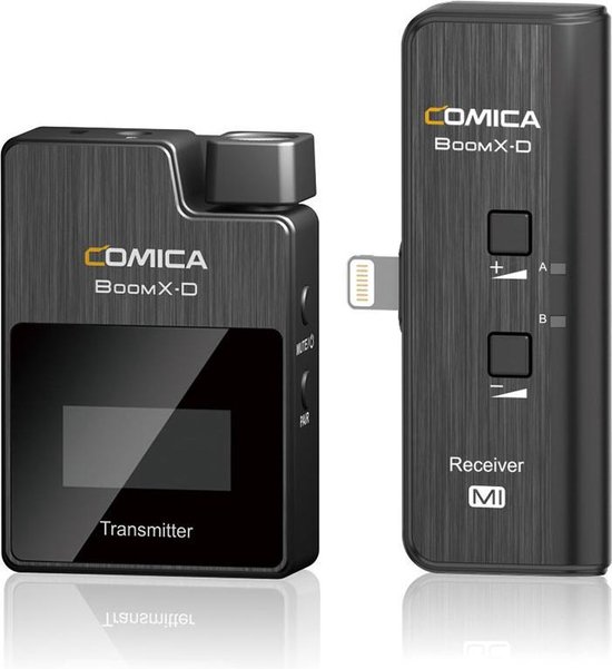 Comica BoomX-D MI1 draadloze microfoon-set met 1 zender en Lightning-ontvanger voor iPhone