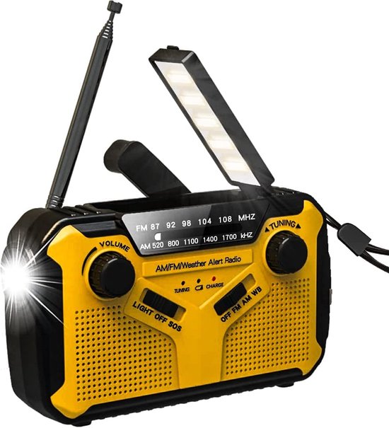 Noodradio – Solar Emergency Radio – Kamperen Outdoor Survival Radio – Powerbank – Zaklamp – Zonne Energie