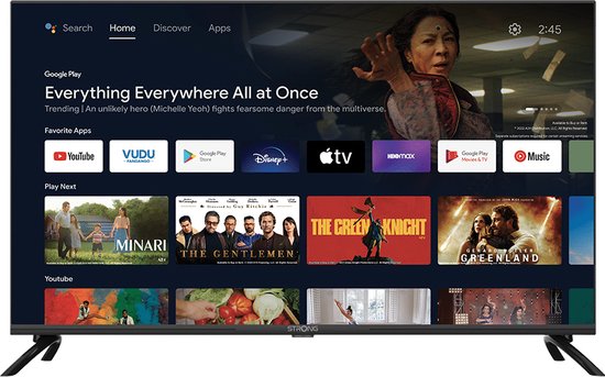 Strong Smart TV - 40FD5553 - 40 inch - 4K Ultra HD - Android Smart TV - Wifi - Grijs/Zilver