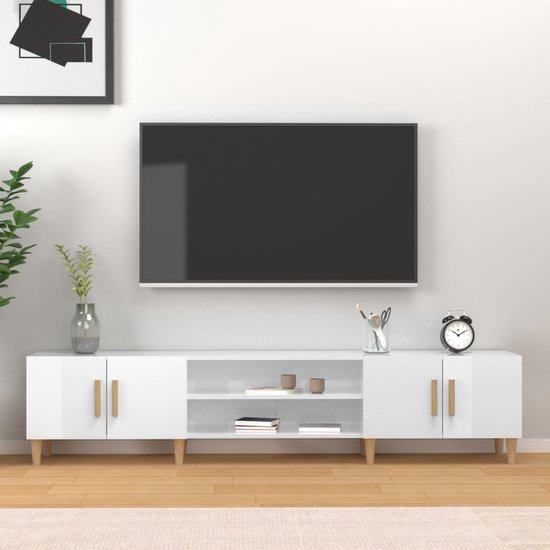 vidaXL TV-kast - Trendy - TV-meubel - 180 x 31.5 x 40 cm - hoogglans wit