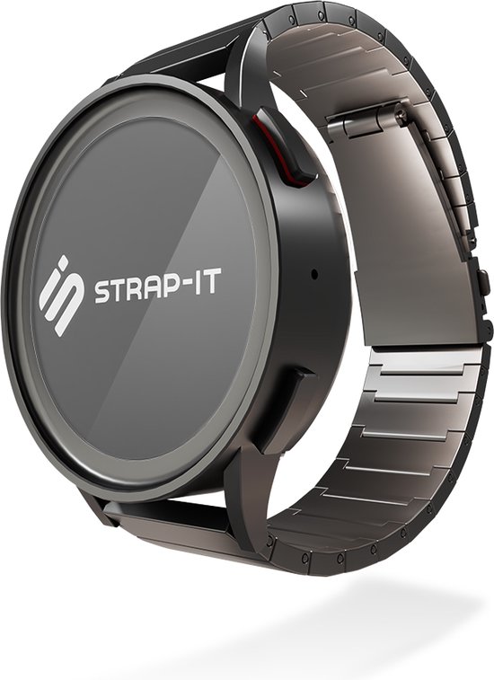Strap-it Luxe titanium bandje - geschikt voor Xiaomi Mi Watch / Xiaomi Watch S1 - Active / Amazfit GTR 47mm / GTR 2 / GTR 3 - Pro - donkergrijs