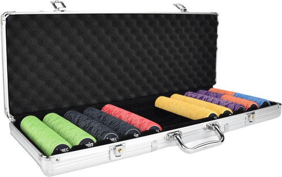 ONK Poker Pokertoernooi Set 500 Keramische poker chips-poker koffer-pokersets-pokerfiches-pokerchips-keramisch