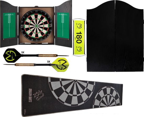 Darts Set Michael van Gerwen - dartkabinet - Home darts centre - dartkabinet met dartbord - dartbord - en accessoires - dartmat - originals grijs