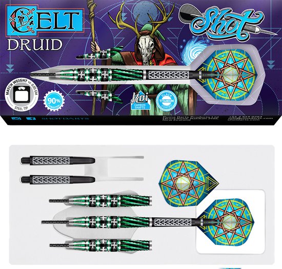 Shot Celt Druid 90% Tungsten 24 gram Dartpijlen