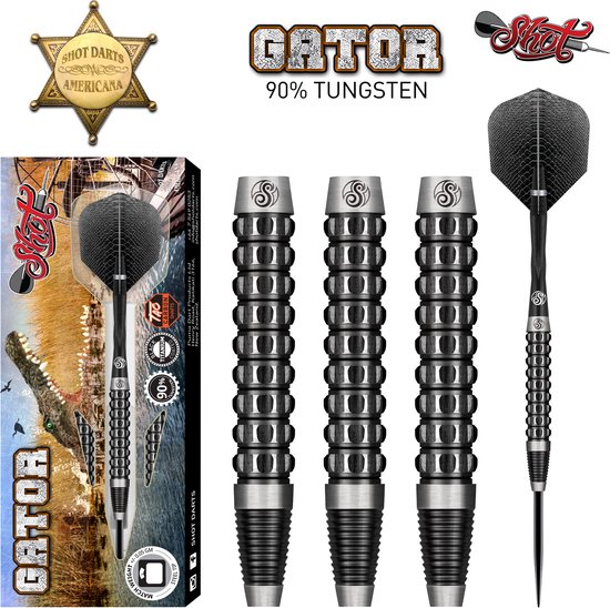Shot Americana Gator 90% 25 gram Steeltip Dartpijlen