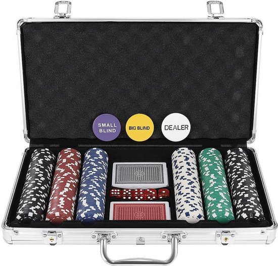 Texas Hold'em - Pokerset met 500 chips - Met Luxe Aluminium Koffer