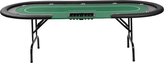 MEC Pokertafel Cashgame XL groen - 243 cm x 105 cm x 76 cm - 2 tot 9 spelers + dealer - speedcloth