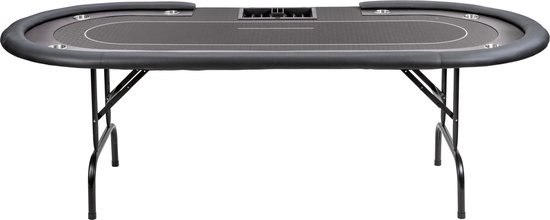 MEC Pokertafel Cashgame XL zwart - 243 cm x 105 cm x 76 cm - 2 tot 9 spelers + dealer - speedcloth