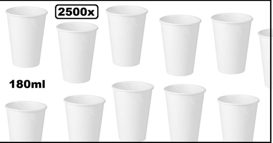 2500x Beker next generation 180ml wit - limonada koffie thee soep fris drank thema feest festival chocomel yogi party