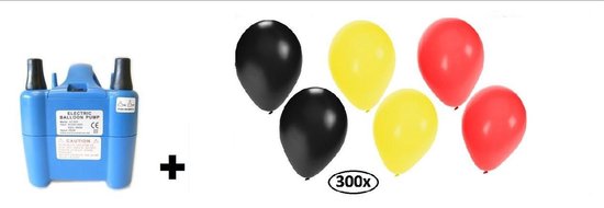 Elektrische Ballonnen Pomp XL met 300 ballonnen zwart/geel/rood