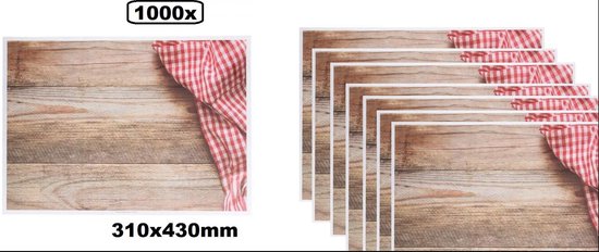 1000x Placemats papier Rustic Alps - place mate diner restaurant eten Alpen boerenbont apres ski placemate