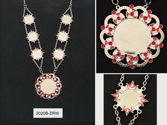 2020B-ZRW, Prinsenketting, zilver met rood/witte accenten