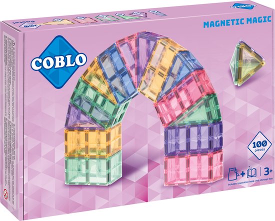 Coblo Pastel 100 stuks - Magnetisch speelgoed - Montessori speelgoed - Magnetische Bouwstenen - STEM speelgoed - Sint Cadeau - Speelgoed 3 jaar t/m 12 jaar