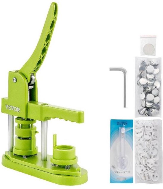 Bolture Buttonmaker - Button Maker Machine - Badge Maker - Buttons Zelf Maken - 25 mm - Inclusief 1000 Buttons - Groen