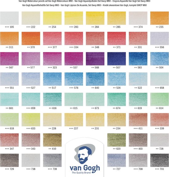 Van Gogh Complete set aquarelpotloden met 60 kleuren