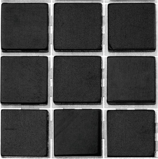 504x stuks mozaieken maken steentjes/tegels kleur zwart met formaat 10 x 10 x 2 mm