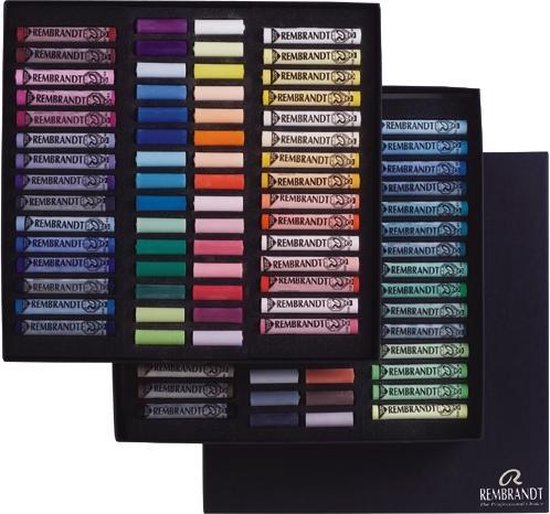 Soft pastel set heel en half 2 x 60 kleuren softpastels pastelkrijt