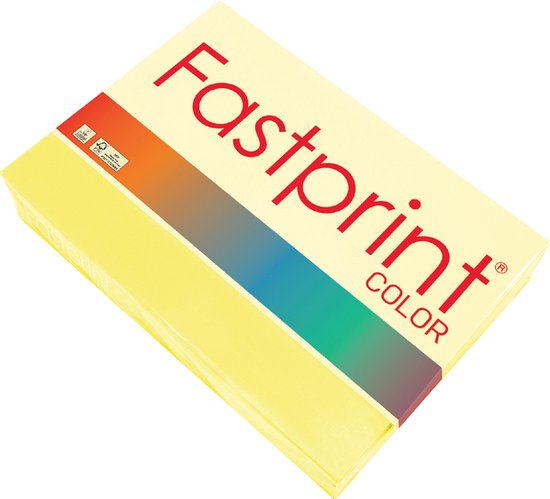 Kopieerpapier Fastprint A4 80gr zwavelgeel 500vel - 5 stuks