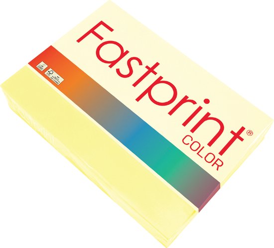 Kopieerpapier Fastprint A4 120gr kanariegeel 250vel - 5 stuks