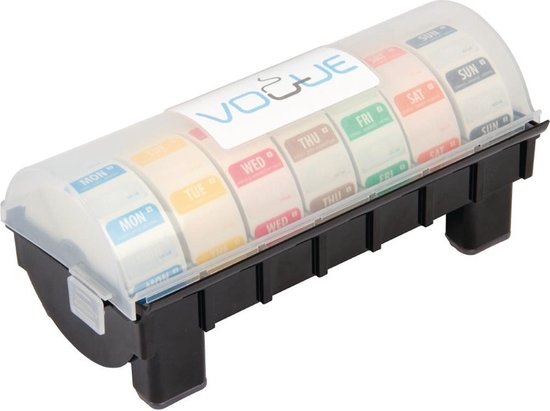 2,5cm Multidispenser - Inclusief 7 Rollen Voedseletiketten Daglabels Oplosbaar - Vogue GH474