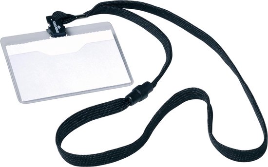 Durable badge met textielband zwart, 10 stuks 6 stuks