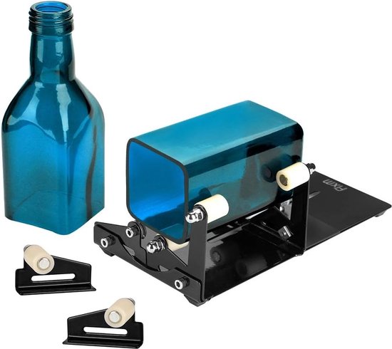 FIXM Vierkante en ronde flessensnijder en flessenhalssnijderset met accessoireset, geschikt voor technisch gebruik, huisdecoratie, doe-het-zelf voor ronde en vierkante flessen - "MULTI-WAY"