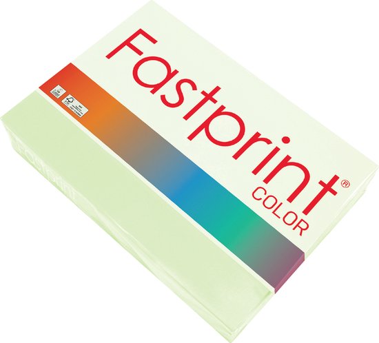 Kopieerpapier Fastprint A4 80gr lichtgroen 500vel - 5 stuks