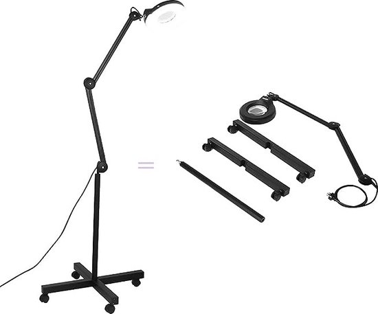 Vergrootlamp - Loeplamp - Vergrootglas - 5 stuks LED - Op Voet - Verstelbaar