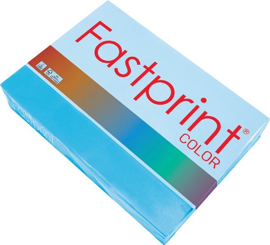 Kopieerpapier Fastprint A4 120gr azuurblauw 250vel - 5 stuks