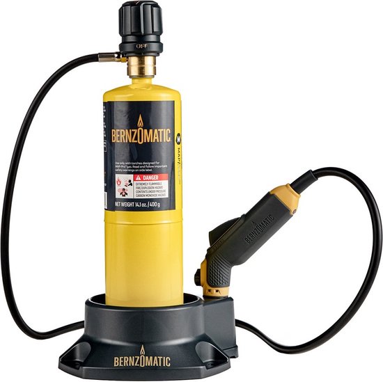 Bernzomatic Firepoint precisie creator handbrander BZ8360T – met Pro/Max gasfles – voetstuk -regelaar en slang - sieraden // houtbewerking // kunst