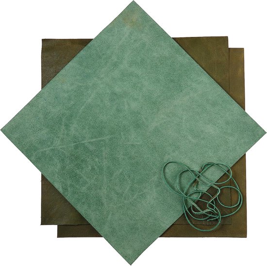 Leren platenset voor leathercraft - multifunctionele leren vierkanten - inclusief leren koord (30x30 cm)