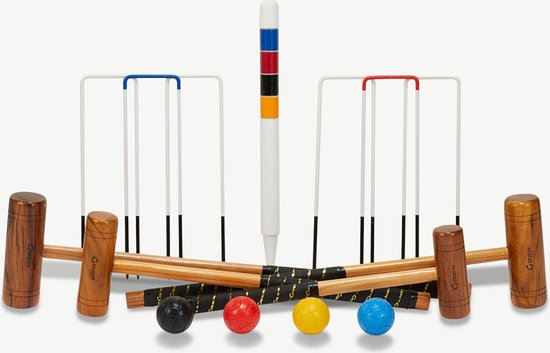 Familie Croquet set - Engels Tuinspel - 4-persoons - Zonder Tas Klasse en Geweldig ®Designed in UK - Prachtig afgewerkt - Kwaliteit & Klasse - Profi
