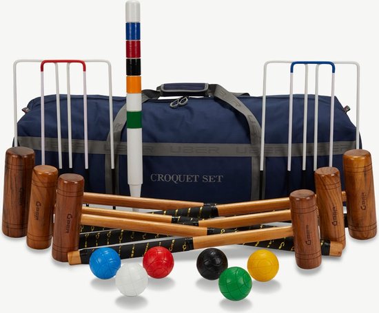 Top Croquet set - Hardhout - voor hele familie 6 persoons Luxe Tas Klasse en Geweldig