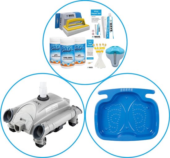 Zwembad Accessoirepakket 3-delig - WAYS Onderhoudspakket & Automatische Zwembad stofzuiger & Voetenbad