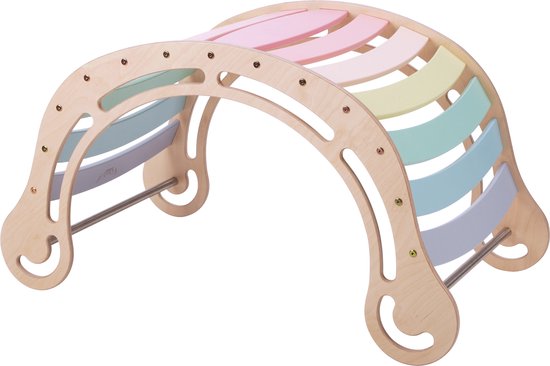 KateHaa Houten XXL Waldorf Rocker Pastel - Klimrek - Houten Montessori Speelgoed