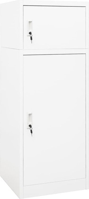 vidaXL-Zadelkast-53x53x140-cm-staal-wit