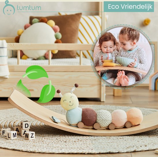 Balance Board XL Origineel - Balansbord - Baby Wobbel Speelgoed voor Kinderen en Peuters - Duurzaam - Vilt - Muis Grijs - 90 x 30 cm