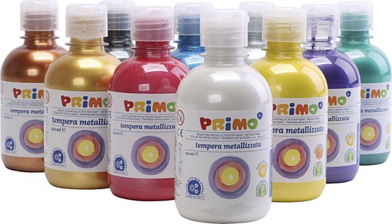 PRIMO Metallic verf. diverse kleuren. 10x300 ml/ 1 doos