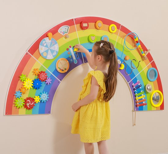 Viga Toys - Houten - Wandspeelbord - Regenboog - Diameter 162cm