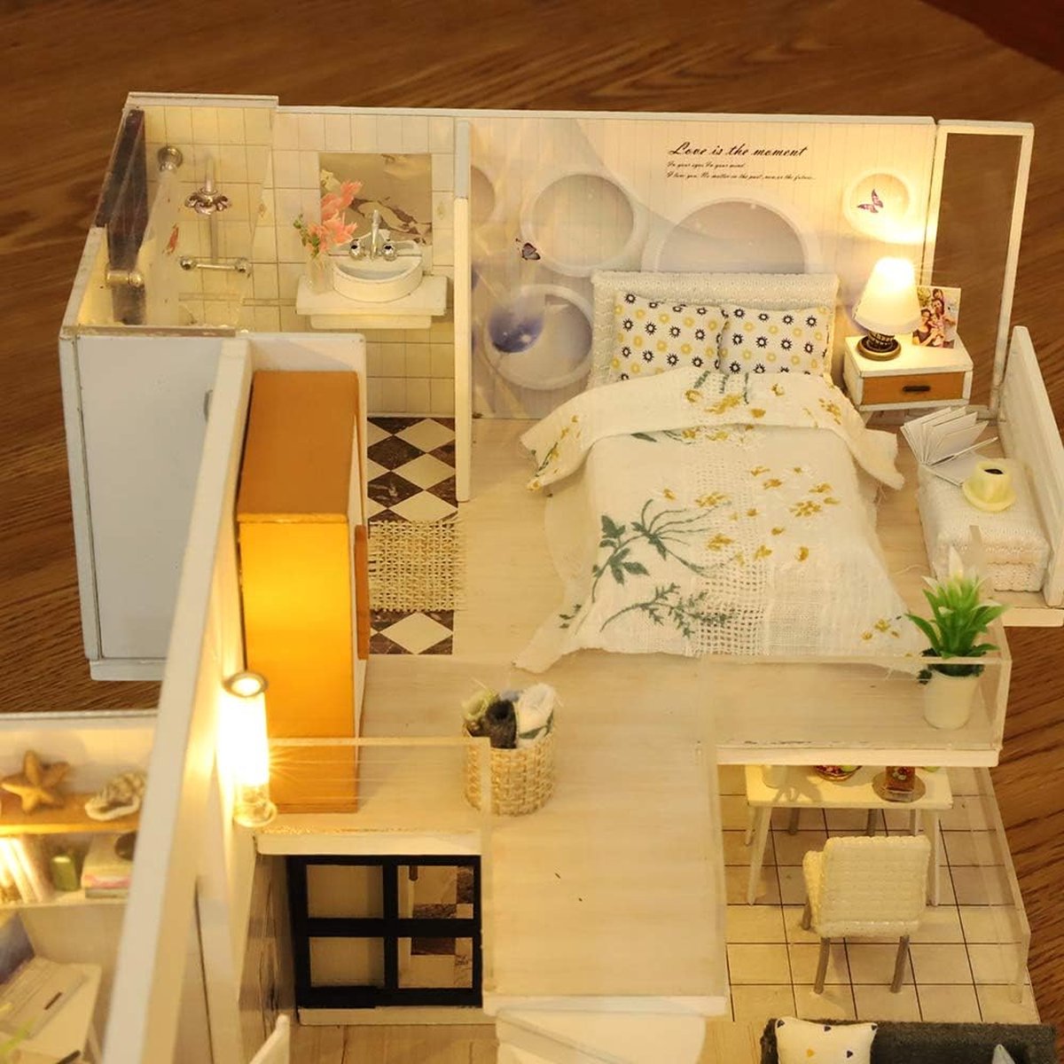 DIY Miniatuur Huis, Poppenhuis Kit met Meubels en Muziek, Mini Huismodel Kit, Handgemaakte Ambachtelijke Cadeaus voor Vrouwen, Simpel Leven